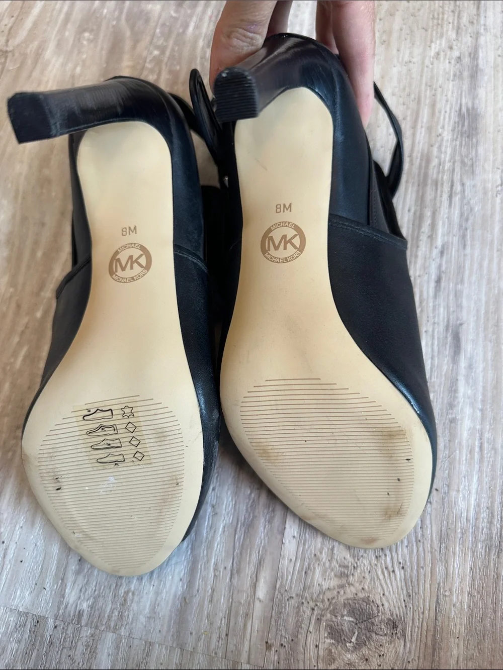 Michael Kors Black Leather Peep-Toe Ankle Booties with Buckle sz 8 never worn!